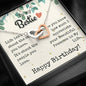 To My Bestie - Interlocking Hearts Necklace with Birthday Message Card