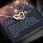 To My Daughter - Interlocking Hearts Necklace with Christmas Message Card