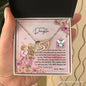 Mom To Daughter - Interlocking Hearts Necklace with Message Card & QR code for E-Card