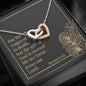Interlocked Hearts Necklace with Bible Verse Card - Romans 6:23