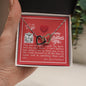 To My Wife - Interlocking Hearts Necklace with V-day Message Card & QR code for E-Card