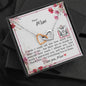 Dear Mom - Interlocking Heart Necklace with Message Card & QR code for E-Card