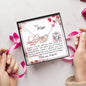 Dear Mum - Interlocking Hearts Necklace with Mother's Day Message Card & QR code for E-Card