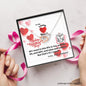 To Lovey Wifey - Interlocking Hearts Necklace with V-day Message Card & QR code for E-Card