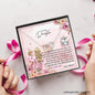 Mom To Daughter - Interlocking Hearts Necklace with Message Card & QR code for E-Card