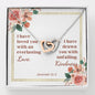 Interlocking Hearts Necklaces with A Bible Verse Card - Jeremiah 31:3