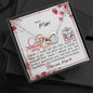 Dear Mum - Interlocking Hearts Necklace with Mother's Day Message Card & QR code for E-Card