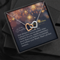 To My Daughter - Interlocking Hearts Necklace with Christmas Message Card