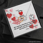To Lovey Wifey - Interlocking Hearts Necklace with V-day Message Card & QR code for E-Card