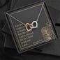 Interlocked Hearts Necklace with Bible Verse Card - Romans 6:23