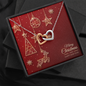 Interlocking Hearts Necklace with Christmas Card - Red