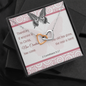 Interlocked Hearts Necklace with A Bible Verse Card - 2 Corinthians 5:17