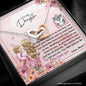 Mom To Daughter - Interlocking Hearts Necklace with Message Card & QR code for E-Card
