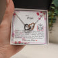 Dear Mom - Interlocking Heart Necklace with Message Card & QR code for E-Card