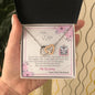 To My Wife - Interlocking Hearts Necklace with Message Card & QR code for E-Card