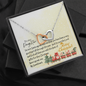 To My Daughter - Interlocking Hearts Necklace with Christmas Message Card - Santa