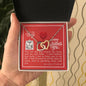 To My Wife - Interlocking Hearts Necklace with V-day Message Card & QR code for E-Card