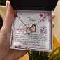 Dear Mum - Interlocking Hearts Necklace with Mother's Day Message Card & QR code for E-Card