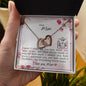 Dear Mom - Interlocking Heart Necklace with Message Card & QR code for E-Card