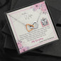 To My Wife - Interlocking Hearts Necklace with Message Card & QR code for E-Card