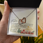 To My Daughter - Interlocking Hearts Necklace with Christmas Message Card - Santa