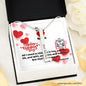 To Lovey Wifey - Engraved 4 Sided Stick Necklace with V-day Message Card & QR code for E-Card