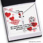 To Lovey Wifey - Engraved 4 Sided Stick Necklace with V-day Message Card & QR code for E-Card
