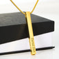 Engraved 4 Sided Stick Necklace with Christmas Card - Red