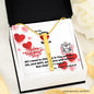 To Lovey Wifey - Engraved 4 Sided Stick Necklace with V-day Message Card & QR code for E-Card