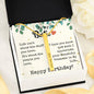 To My Bestie - Engravable 4 Sided Vertical Stick Necklace with Birthday Message Card