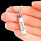 Birthstone Name Necklace with Bible Verse Card - Song of Solomon 4:7