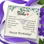 To Bestie - Love Knot Necklace with Birthday Message Card