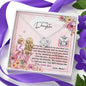 To My Daughter - Love Knot Necklace with Message Card & QR code for E-Card