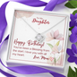 To My Daughter - Love Knot Necklace with Birthday Message Card