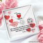 To My Lovey Wifey - Love Knot Necklace with V-day Message Card & QR code for E-Card