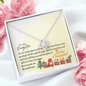To My Daughter - Love Knot Necklace with Christmas Message Card - Santa