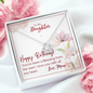 To My Daughter - Love Knot Necklace with Birthday Message Card