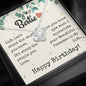 To Bestie - Love Knot Necklace with Birthday Message Card