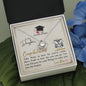 To My Daughter - Love Knot Necklace with Graduation Message Card & QR code for E-Card