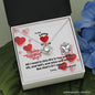 To My Lovey Wifey - Love Knot Necklace with V-day Message Card & QR code for E-Card