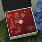 Love Knot Necklace with Christmas Card - Red