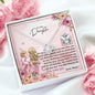 To My Daughter - Love Knot Necklace with Message Card & QR code for E-Card