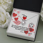 To My Lovey Wifey - Love Knot Necklace with V-day Message Card & QR code for E-Card