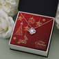 Love Knot Necklace with Christmas Card - Red