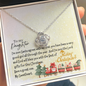 To My Daughter - Love Knot Necklace with Christmas Message Card - Santa