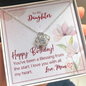 To My Daughter - Love Knot Necklace with Birthday Message Card