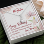 To My Daughter - Alluring Beauty Necklace with Birthday Message Card