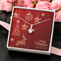 Alluring Beauty Necklace with Christmas Card - Red