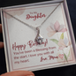 To My Daughter - Alluring Beauty Necklace with Birthday Message Card