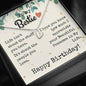 To My Bestie - Sweetest Heart Necklace with Birthday Message Card